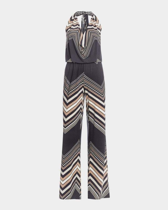Stephanie Chevron Halter Jumpsuit